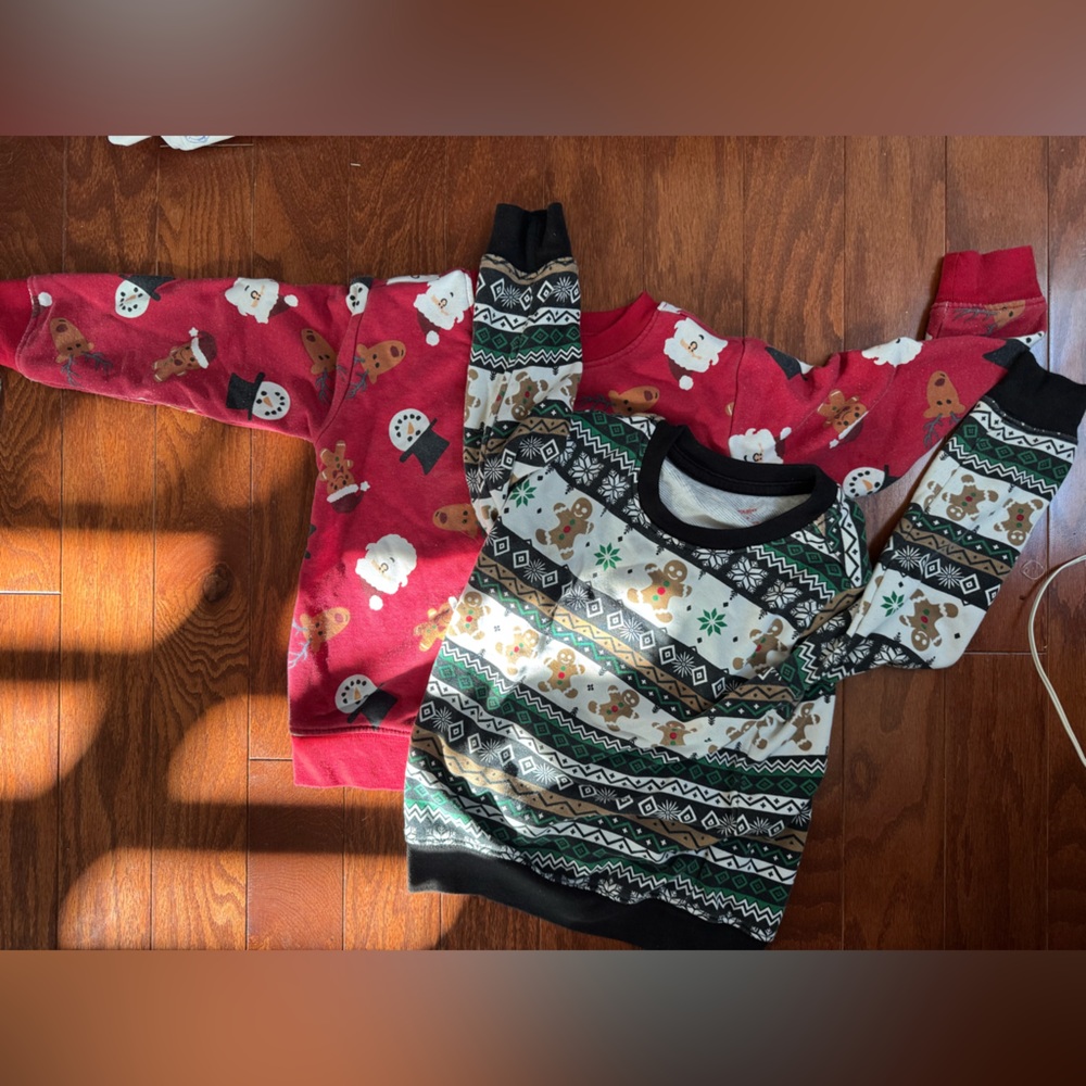 Festive Kids Sweater Set - Red and Black